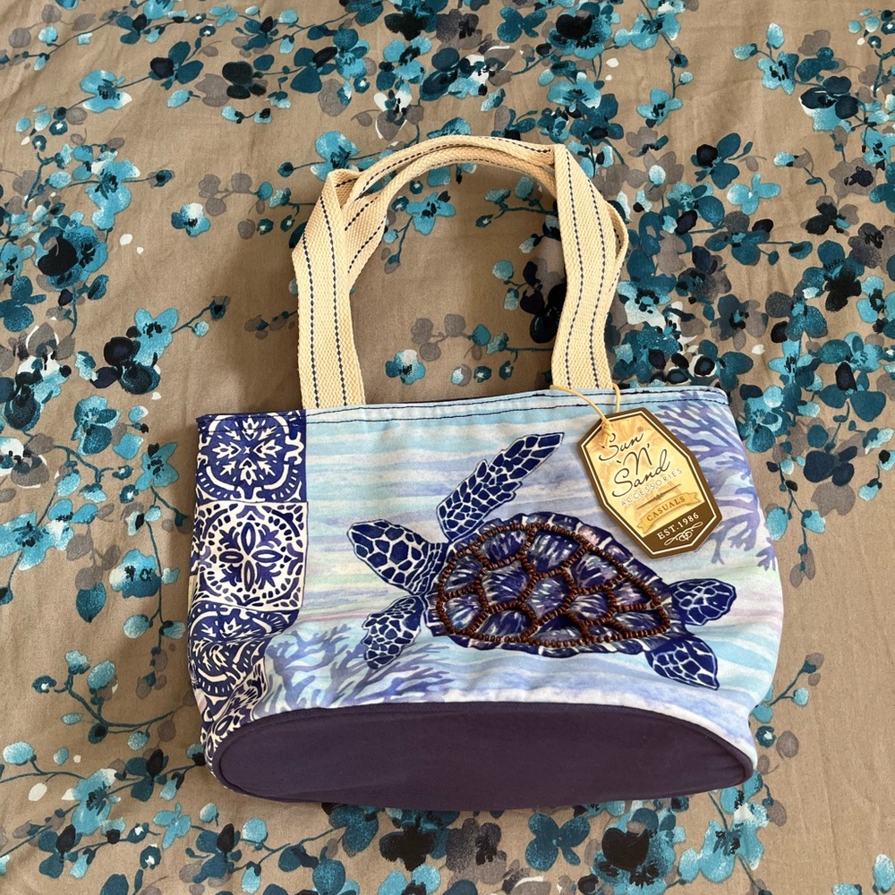 Purple/blue Turtle Tote Bag